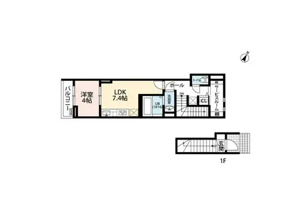 1LIFE(1LDK/2階)の間取り写真