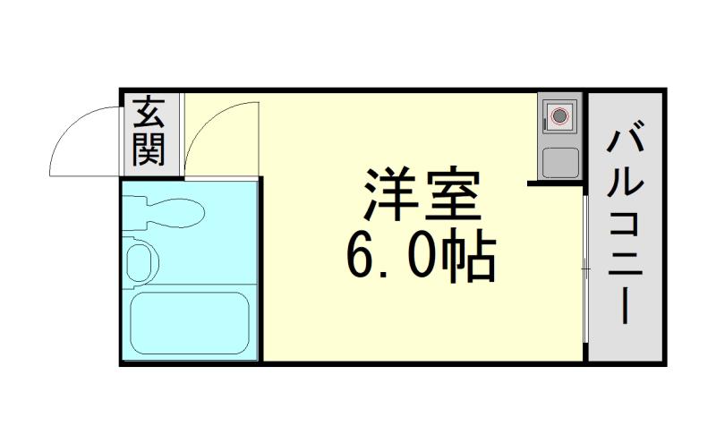 岡本ビラ(ワンルーム/1階)の間取り写真