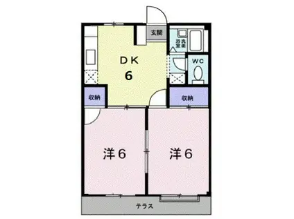 エルディム喜多村B(2DK/1階)の間取り写真