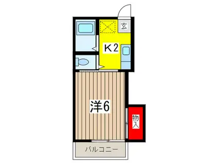 アーバンコートⅠ(1K/1階)の間取り写真