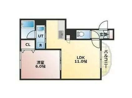 ノーデンハウス(1LDK/3階)の間取り写真