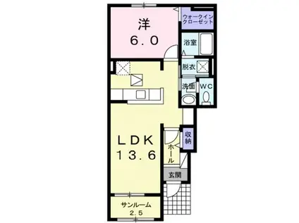 ベネディーレ(1LDK/1階)の間取り写真