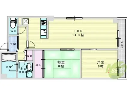 パークサイドマンション(2LDK/1階)の間取り写真