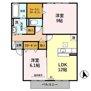 エミネンス・ブリエ(2LDK/1階)の間取り写真