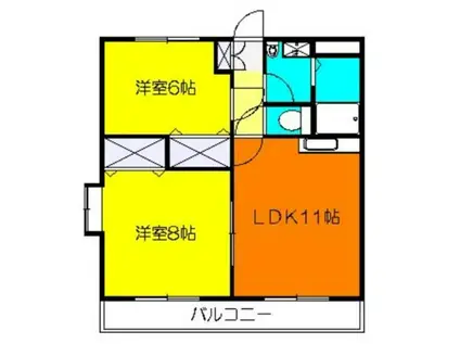 K・グランドソレーユ(2LDK/1階)の間取り写真