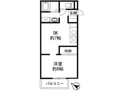 カルム須磨(1DK/1階)の間取り写真