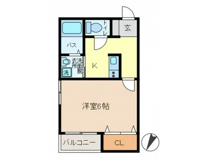 シャールルメゾン(1K/1階)の間取り写真