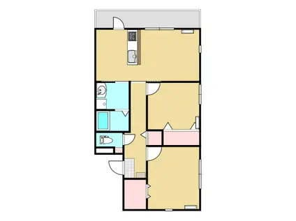 ウィンドヒル(2LDK/2階)の間取り写真