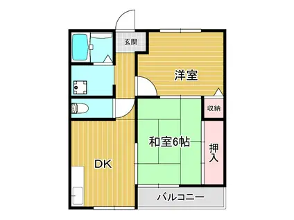 きくやハイツ2(2DK/1階)の間取り写真