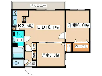 イル・レガーメ(2LDK/2階)の間取り写真