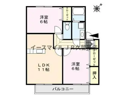 ラヴィーンコート(2LDK/2階)の間取り写真