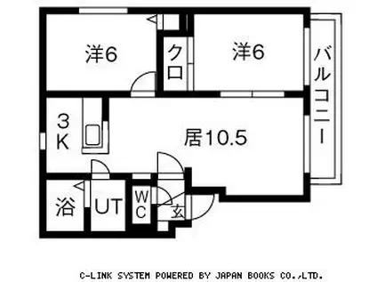 パークサイド(2LDK/3階)の間取り写真