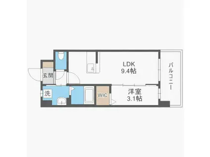 ライフフィールド春日公園前(1LDK/5階)の間取り写真