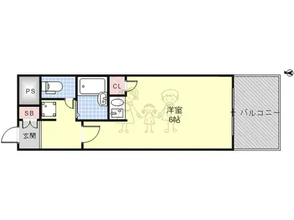 トーシン昭和町ビル(ワンルーム/4階)の間取り写真