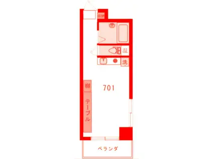 ノイエヨコスカ1番館(ワンルーム/7階)の間取り写真