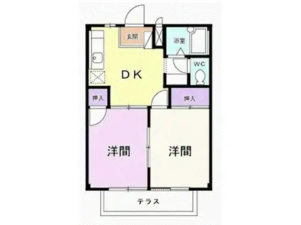 シティハイツ上寿後(2DK/1階)の間取り写真