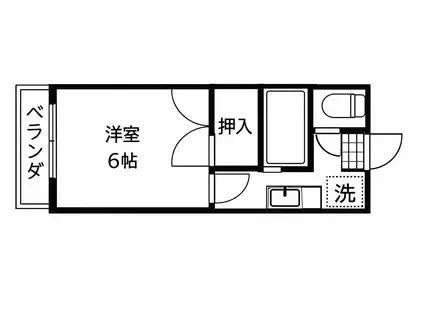 コーポ上小島(1K/2階)の間取り写真