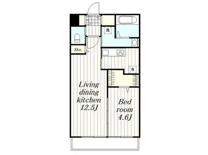 ピースコート登戸IV(1LDK/3階)の間取り写真