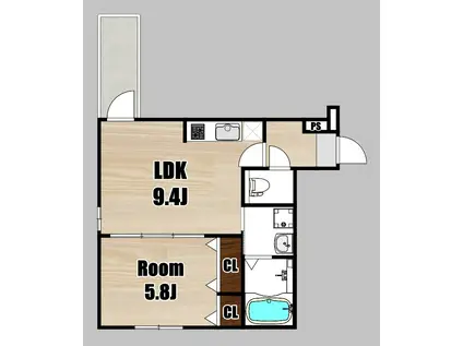 FUJIPALACE瓜生堂III番館(1LDK/3階)の間取り写真