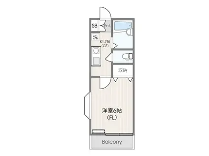 クレセント百合ヶ丘(1K/1階)の間取り写真