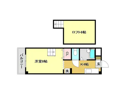 リバープール桟四 II(1K/5階)の間取り写真