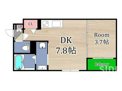 Z COURT 京橋(1DK/3階)の間取り写真