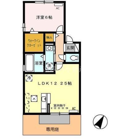GREEN STAGE(1LDK/1階)の間取り写真