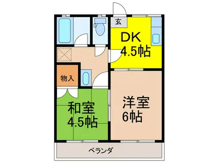 コーポM(2DK/2階)の間取り写真