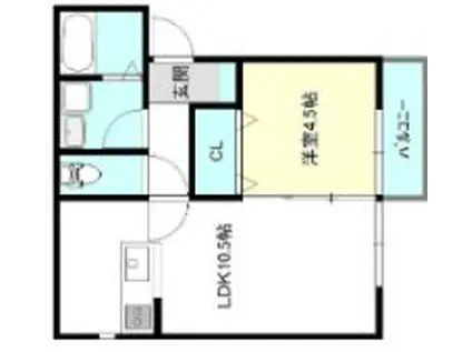 グランレーヴ上沢(1LDK/2階)の間取り写真