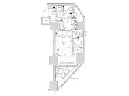 プレミアムキューブG渋谷神南(1K/2階)の間取り写真