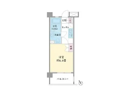 KNOCKS和田町(1K/4階)の間取り写真