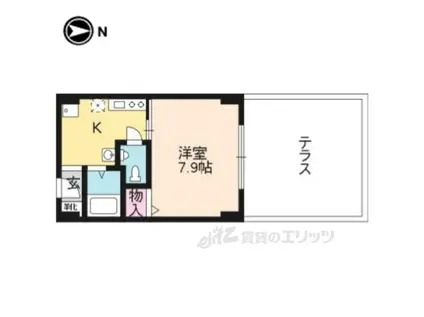 プチメゾン北山(1K/1階)の間取り写真