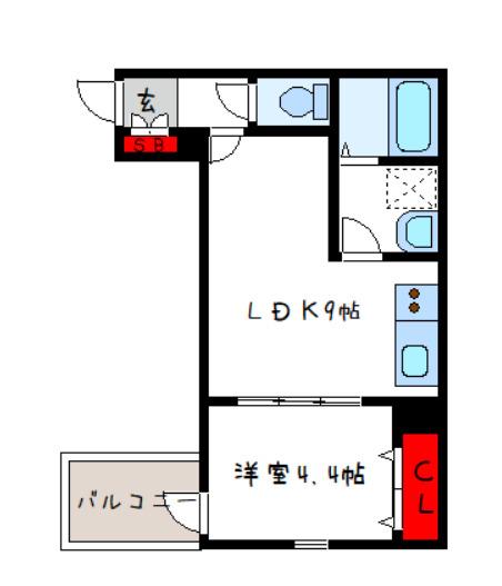 LINO久宝寺(1LDK/2階)の間取り写真
