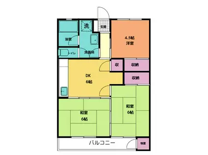 三恵マンション(3DK/3階)の間取り写真