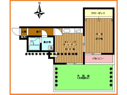 LーVINA溝口(1DK/1階)の間取り写真