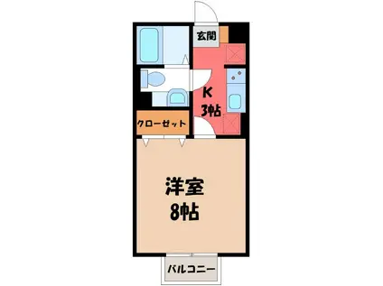 ナカイパレスA(1K/2階)の間取り写真