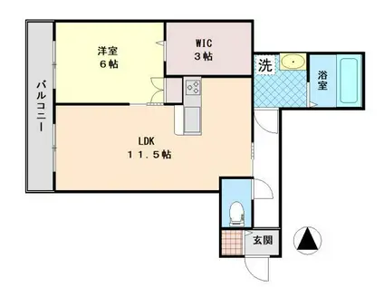 LE CIEL(1LDK/2階)の間取り写真