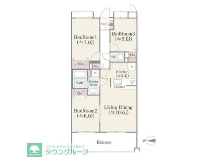 FIROUGE白幡(3LDK/1階)の間取り写真