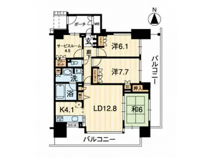 アルファステイツ中庄駅前(3SLDK/7階)の間取り写真