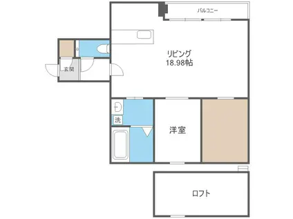 ピオネロ148(1SLDK/5階)の間取り写真