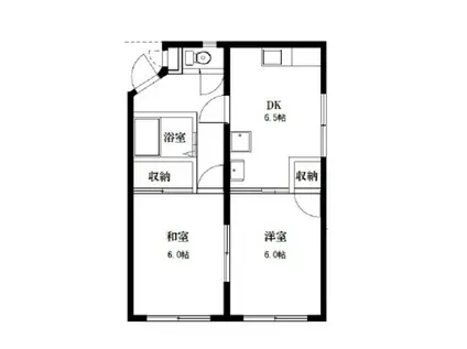 エクセレンス笹沖(2DK/2階)の間取り写真