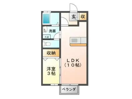 アバンサードC(1LDK/1階)の間取り写真