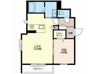 SUN HILLS(1LDK/2階)の間取り写真