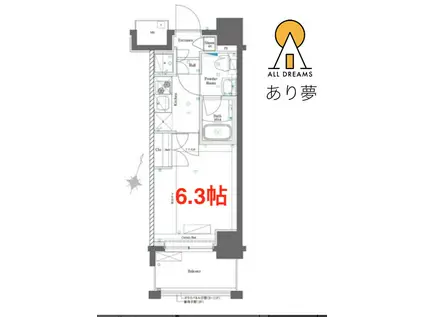AZEST横浜山王(1K/10階)の間取り写真