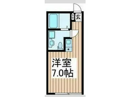 CASA BELLA 南林間(ワンルーム/2階)の間取り写真