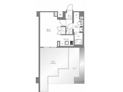 GENOVIA東陽町GREEN VEIL(1K/6階)の間取り写真