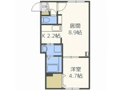 フィオリトゥラヒラギシ(1LDK/1階)の間取り写真