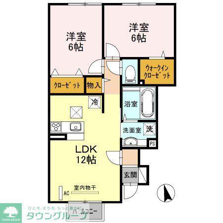 リッカ ティル(2LDK/1階)の間取り写真