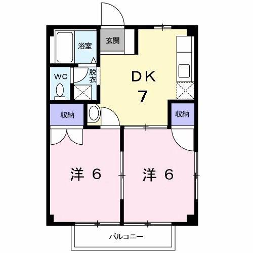 グリーンハイツ前田I(2DK/2階)の間取り写真