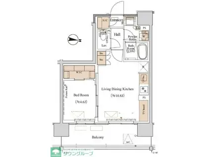 ブランシエスタ木場(1LDK/10階)の間取り写真